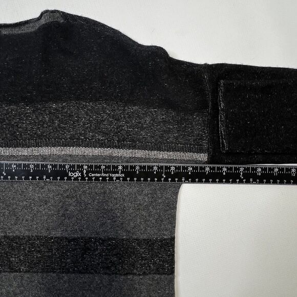VINCE Womens Gray Cashmere Wool Boat Neck Pullover Striped Sweater Size Medium - Picture 6 of 9